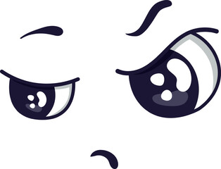Two cartoon eyes are expressing different feelings, one winking and looking playful, while the other shows sadness with a raised eyebrow and a slightly downturned mouth