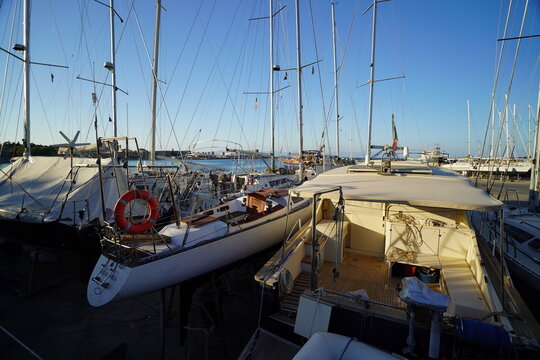 rhodes, greece, 08 08 2024 : departure deck  and harbour embankment