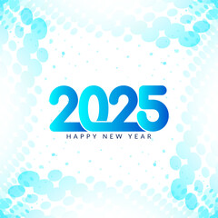 Happy new year 2025 stylish blue text background