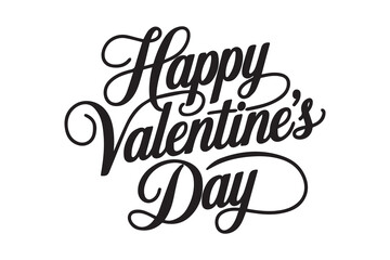 happy valentine's day vector calligraphy 