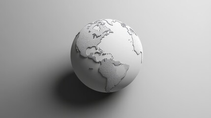 Fototapeta premium Elegant grayscale globe of americas