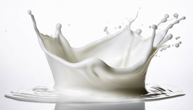 isolated white milk splashes on a white background showcasing dynamic textures and patterns