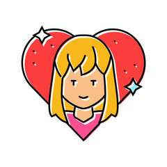 waifu otaku color icon vector. waifu otaku sign. isolated symbol illustration