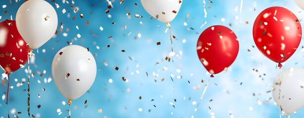 Festive Balloons and Confetti Celebration