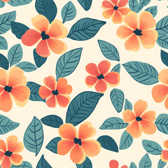 Seamless Orange Flower Pattern