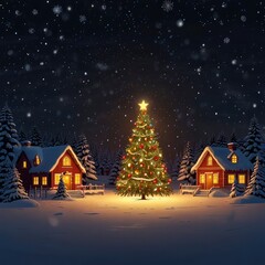 Fototapeta premium Christmas night in the city