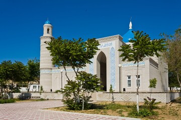 Beautiful Muslim mosque in blue skies and grass