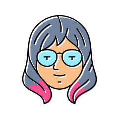 man otaku avatar color icon vector. man otaku avatar sign. isolated symbol illustration