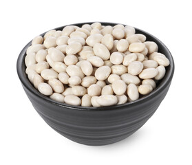 Dried beans in bowl isolated on white