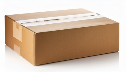 sturdy cardboard box, perfect for packaging and shipping, is ideal for transporting items during a house relocation or sending a thoughtful gift isolated on white