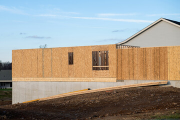 beginning of construction of plywood house