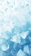 Obraz premium Shattered Ice: Abstract photo of fractured icy shards in a cool blue and white gradient. The texture is reminiscent of broken glass or shattered dreams. A stark, beautiful, and captivating image. 