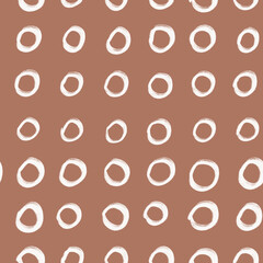 Abstract Organic Shapes Seamless Pattern.  mocha mousse boho background in minimalist mid century style. Perfect seamless print for home decor.
