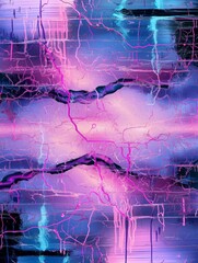 Vibrant Abstract Lightning Artwork - This captivating piece features a blend of vibrant colors and dynamic lines symbolizing energy, creativity, transformation, and modernity.