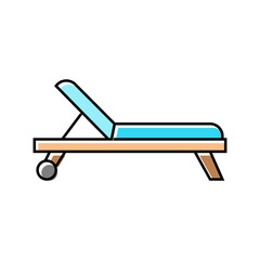 chaise lounge outdoor furniture color icon vector. chaise lounge outdoor furniture sign. isolated symbol illustration