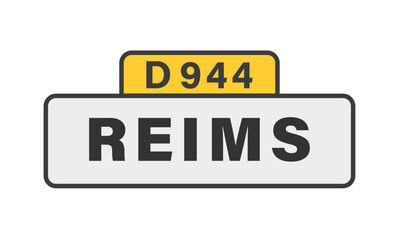 REIMS, D944, panneau entrée d'agglomération, (symbolique)