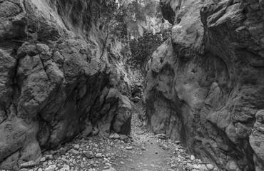 hiking trail in kritsa gorge 
