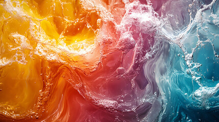 A Captivating Illustration of Colorful Liquids Swirling in Water, Demonstrating the Science of Fluid Dynamics