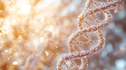 A Detailed Scientific Illustration of DNA Molecule Emphasizing Its Double Helix Structure and Base Pair Hydrogen Bonds