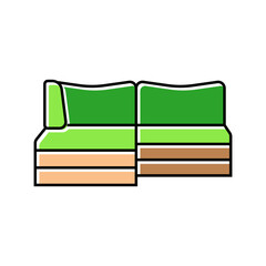 sectional sofa outdoor furniture color icon vector. sectional sofa outdoor furniture sign. isolated symbol illustration