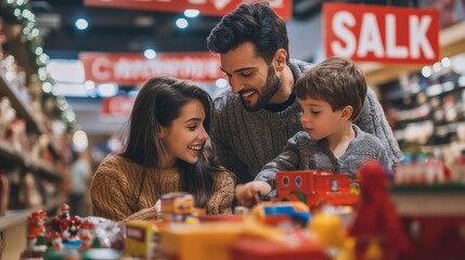 Fototapeta premium A family decorating their home for a holiday