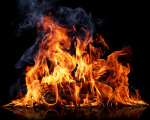 Fototapeta premium Isolated fire on a clear background cutout