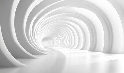 Obraz premium 3D White Interior Background, Generative AI