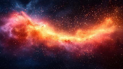 Obraz premium A bright orange and blue nebula with stars in the background