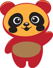 cute cartoon panda  silhouette