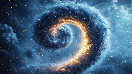 Obraz premium A black hole in the middle of a blue sky