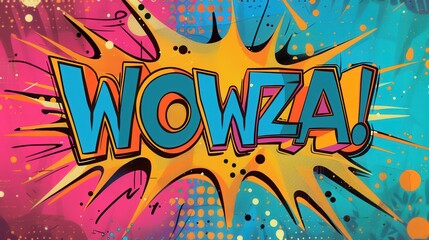 Comic text speech bubble with "UH-OH!" in pop art style, bold colors, and dramatic background