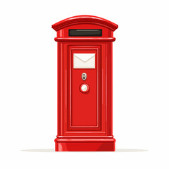 Traditional British Red Pillar Box - Bright and Iconic Mailbox