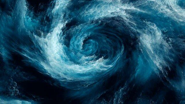 A swirling vortex of blue and white water