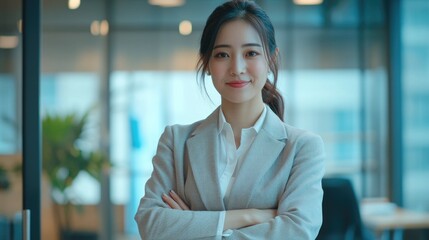 Obraz premium Confident Businesswoman in Suit