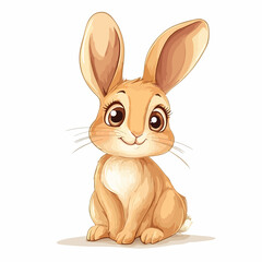 Fototapeta premium Adorable Woodland Cartoon Hare Vector Illustration
