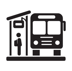 Bus stop icon vector illustration