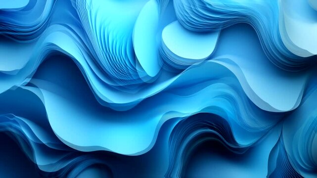 Abstract Blue Paper Wave Pattern