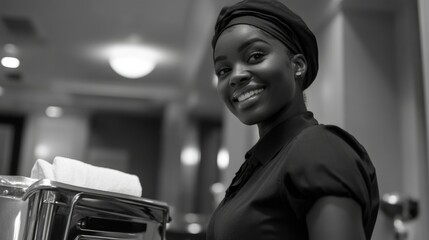 Professional Waitress in a Restaurant