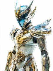 Ornate gold and white armored figure.