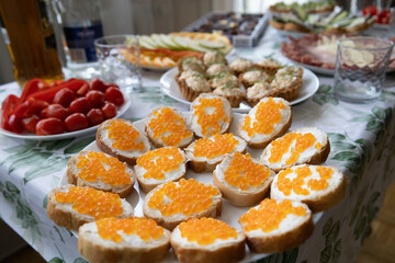 Sandwiches with caviar