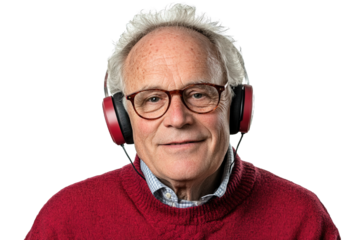 Man wearing glasses and headphones