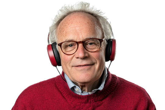 Man wearing glasses and headphones
