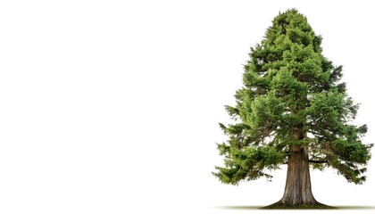 Fototapeta premium Bald cypress tree - Taxodium distichum - is a deciduous conifer native to the southeastern United States. Hardy and tough, this tree adapts to a wide range of soil types. isolated on white background