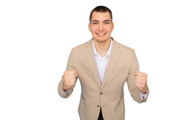 Young businessman exuding confidence and success