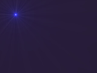 A minimalistic abstract design featuring a radiant blue light  create a starburst effect against a deep purple background. The glowing rays add depth and a sense of calm to the composition.