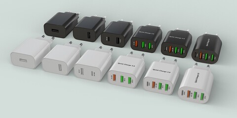 Phone Chargers Collection 3D models