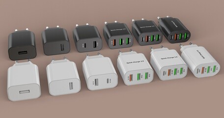 Phone Chargers Collection 3D models