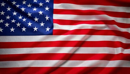 Obraz premium Waving American flag displaying bold colors and stars, symbolizing patriotism during a national celebration on a sunny day. Generative AI