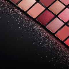 Colorful makeup palette with various shades arranged in a grid pattern for beauty enthusiasts