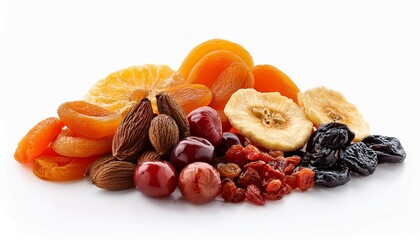 dried fruits isolated on white background